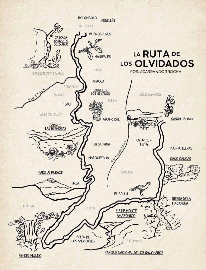 El mapa de una expedición por la Colombia profunda